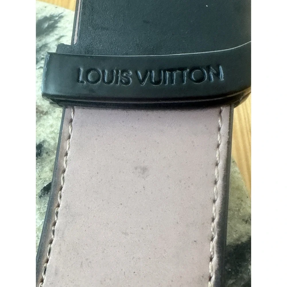 Louis Vuitton Damier Graphite LV Belt, Large Initials- mens Designer Sz44/110